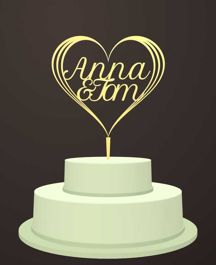 Herz-Topper Anna & Tom in Silk-Gold